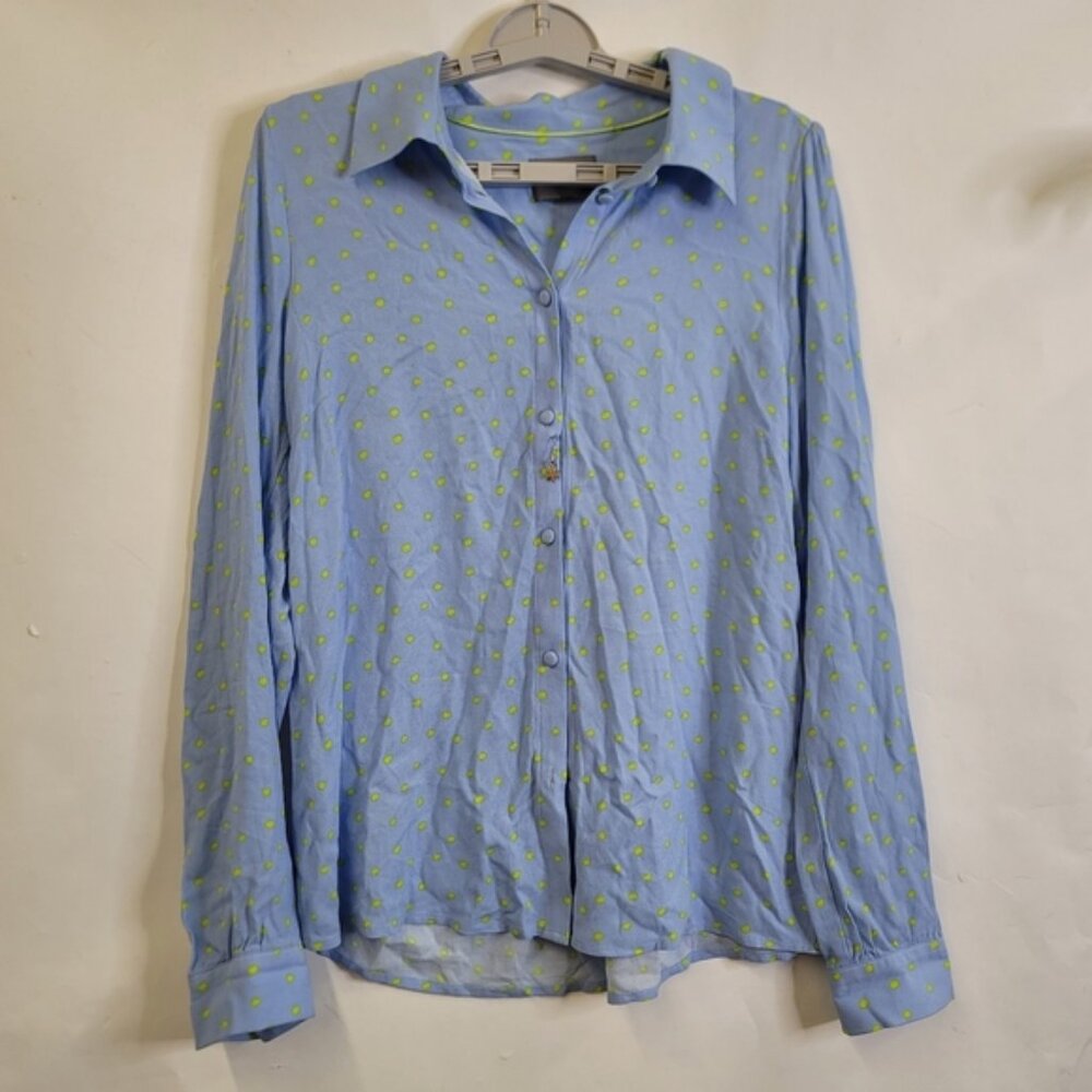 Culture Vilda long sleeve  lime green polka dots  Shirt